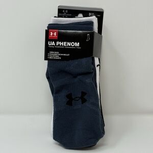 Under Armour UA Phenom Training Crew Socks 3 Pack Unisex Mens 4-8 Womens 6-9 NEW